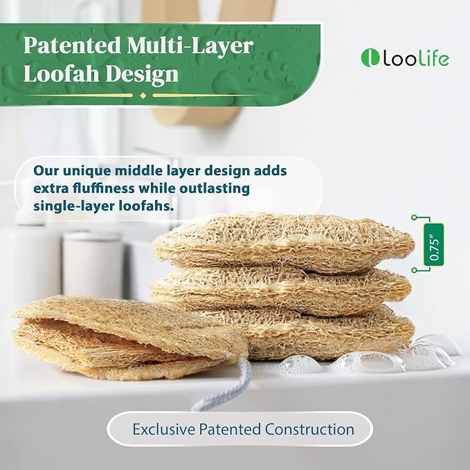 Natural Loofah Exfoliating Sponge - Image 3