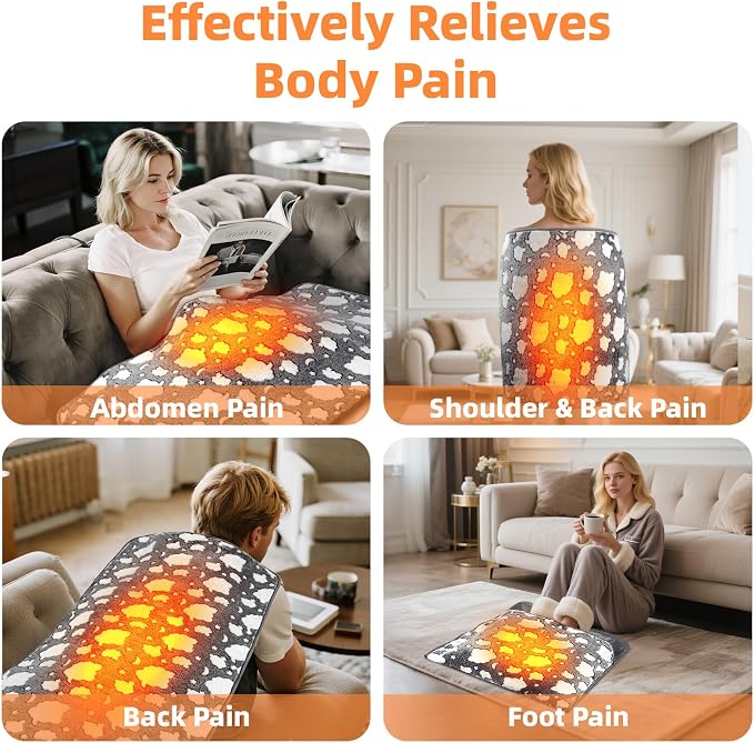 2-in-1 Heating Pads Large for Back Pain 40"x24", Foot Warmers for Feet XXXL - Image 3