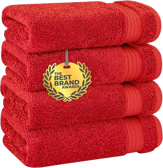 Cotton Paradise Hand Towels for Bathroom, 100% Cotton Turkish 4 Piece Hand by UNITEDHOMETEXTILE