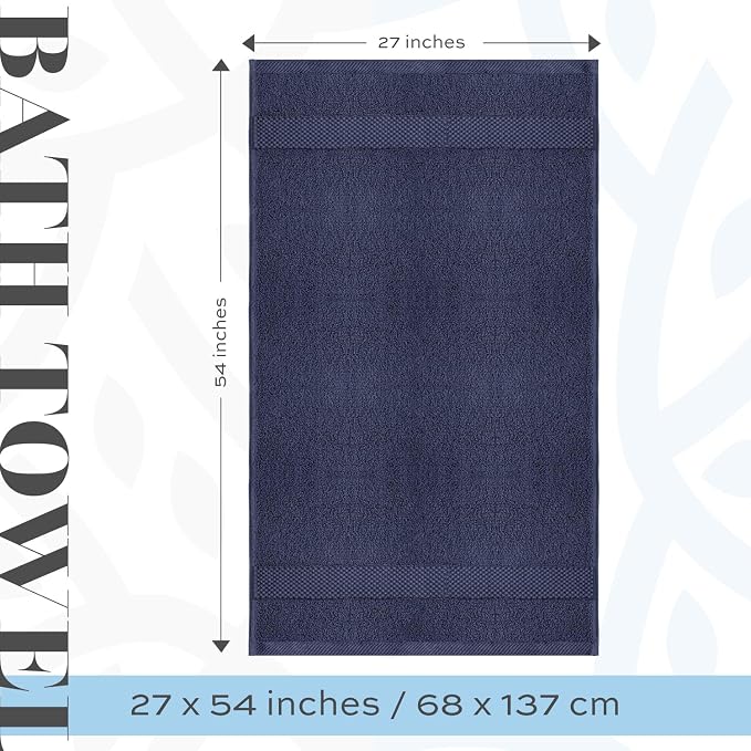 White Classic Luxury Bath Towels Set of 4 Large - Image 4
