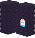 Avalon Towels Cotton Washcloths 24-Pack – 12 x 12 Inch Plum Super Soft & by AvalonTowels