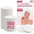 100 Count Compressed Facial Sponges 100% Natural Cellulose Eco-Friendly Makeup by LILAC