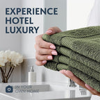 White Classic Luxury Forest Green Hand Towels - Image 6