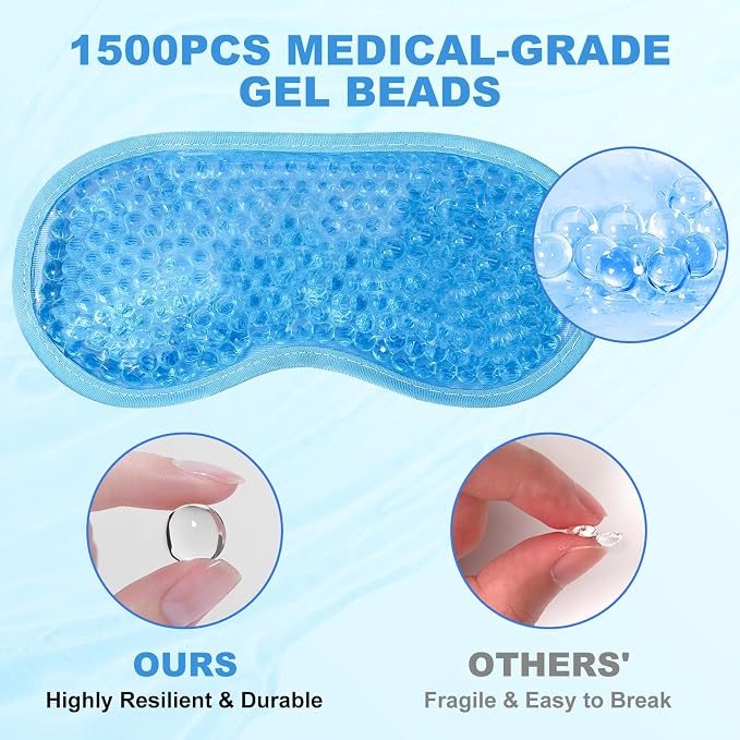 2Pack Cold Cooling Eye Mask, Reusable Hot Colder Therapy Gel Bead - Image 4