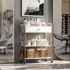 Salon Rolling Trolley with Lockable Wheels Barber Cart Storage Drawer Shelf - Image 7