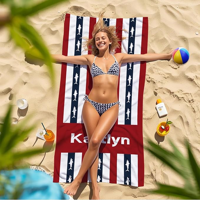 JML Custom Beach Towel with Name, Personalized Microfiber Beach Towel with Name - Image 7