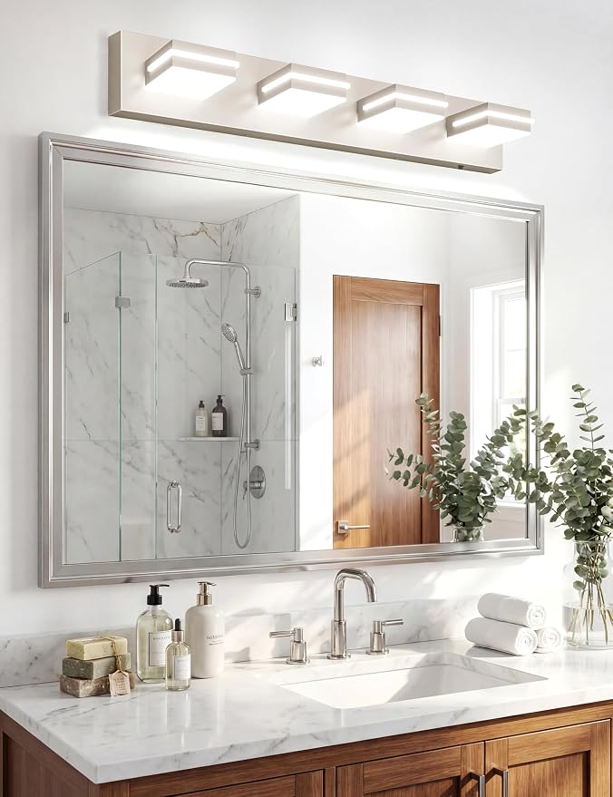 VOLISUN Modern Bathroom Vanity Light Fixtures, Brushed Nickel LED Bathroom - Image 3