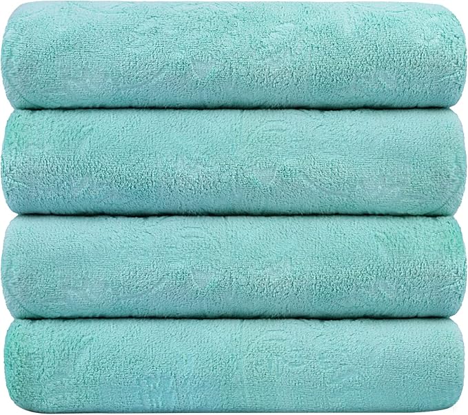 JML Microfiber Bath Towels, Bath Towel 4 Pack, Super Absortbent and Fast Drying by JML