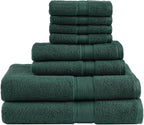Madison Park 800GSM Bathroom Towel Set of 8 100% Cotton Bath Towel Set by MADISONPARK
