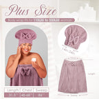Xtinmee 2 Sets Plus Size Womens Wrap Towel - Image 2