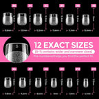 UNA GELLA Extra Short Square Nail Tips XS 216pcs Pre-shape Extra Short Square - Image 9