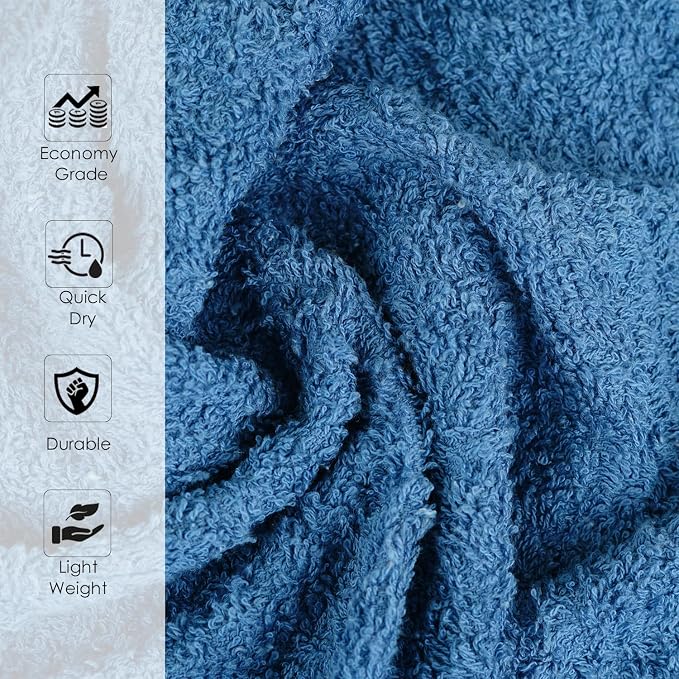 24 Pack Navy Blue Hand Towel 100% Cotton Spa Towel – 16x26 inches Highly - Image 6