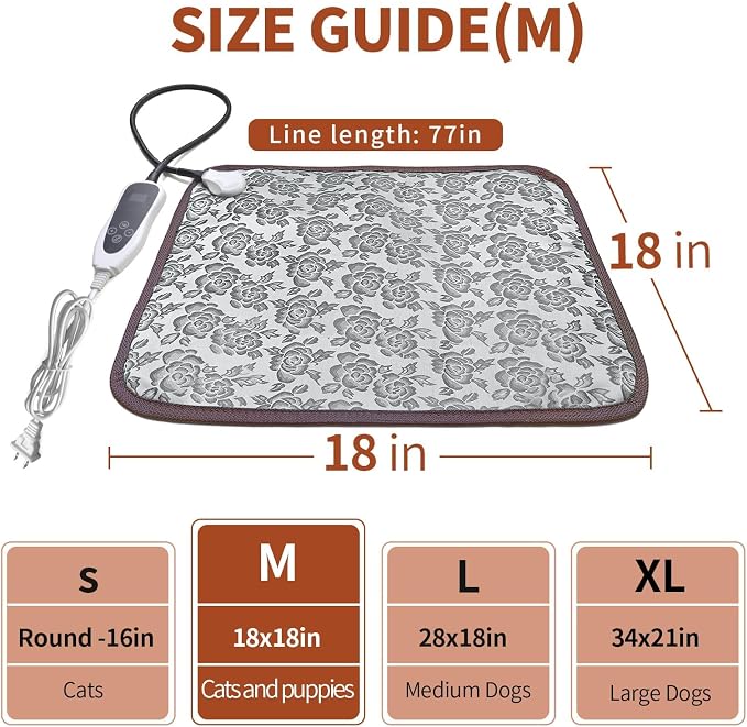 GOLOPET Cat Heating Pad 18x18 in - Image 2