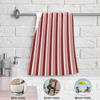 Abstract Red and White Striped Hand Towels - Image 5