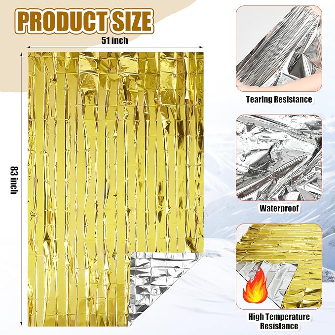 300 Pcs Emergency Blanket and Sock Bulk, Emergency Thermal Space Blankets - Image 2