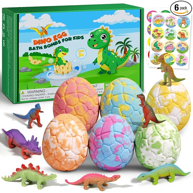 Bath Bombs for Kids with Dragon Toys Inside, Easter Basket Stuffers for Toddlers by sanyi