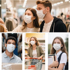 akgk 100PCS White Disposable Face Masks, 3-Ply Breathable White Face Mask - Image 6