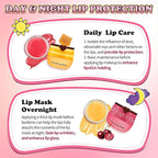 4PCS Lip Scrub and Mask Set, Cherry and Honey Pot Lip Balm, Strawberry and - Image 4