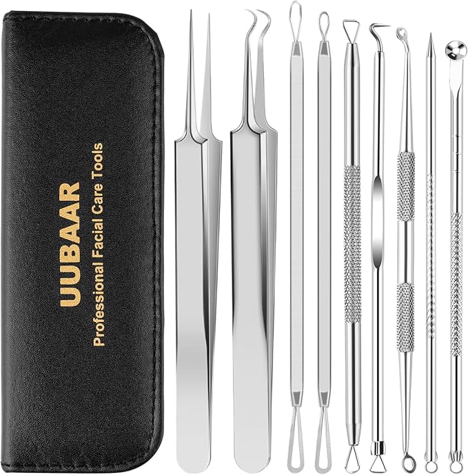 UUBAAR 9PCS Blackhead Remover Tools, Pimple Popper Tool Kit - Image 8