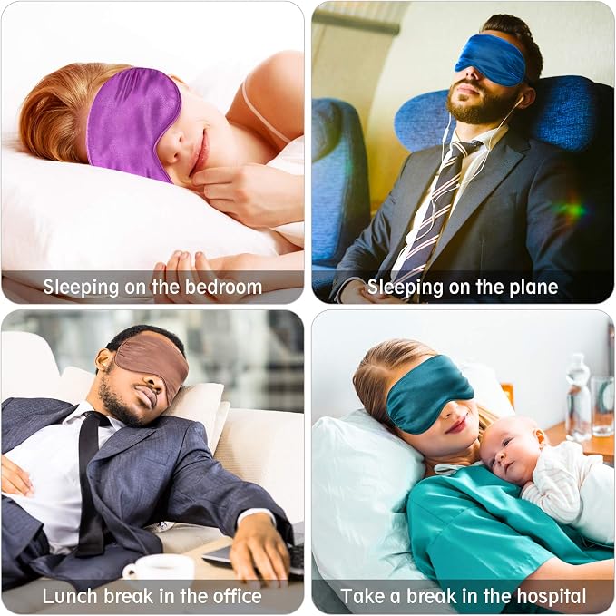 4 Pieces Kids Eye Mask for Sleeping Silk Sleep Mask Smooth Soft Eye Mask Eye - Image 6