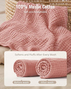 Blissful Diary Muslin Baby Hooded Towel 1 Pack, Soft & Absorbent Bath Towel - Image 2
