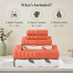 Modern Threads Natural Vine 6-Piece 100% Cotton Towel Set – Yarn Dyed Jacquard - Image 3