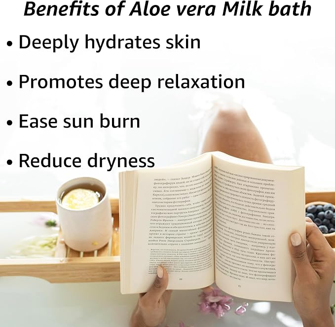 Creamy Oats Milk Bath Soak Hydrate Moisturize Soften Skin Aloe Vera Honey - Image 2