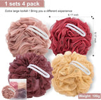 MTDLYICE Loofah Sponge XXL-100g 4 Pack, Bath Sponge Soft Mesh Shower Puff Loofah - Image 3