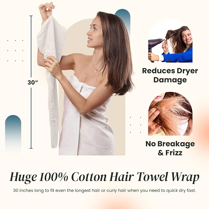 Huge Cotton Hair Towel Wrap for Women - Image 4