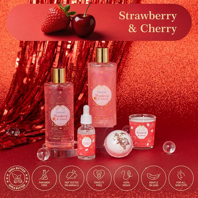 Gift Basket for Women, Strawberry Spa Baskets for Women Gifts, Beauty & - Image 6
