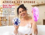 2 Pack African Net Sponge Exfoliating Body Scrubber Bath Sponge - Image 3