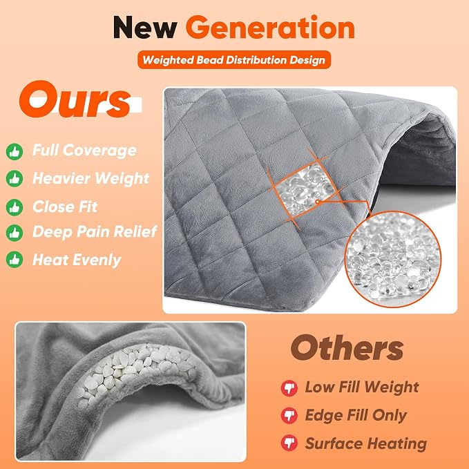 3 lb Weighted Heating Pad for Neck and Shoulders, Mothers Day Gifts for Mom - Image 4