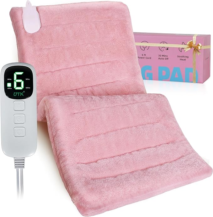 UTK XL Heating Pad for Back, Electric Heat Pad for Period Cramps Pain Relief by UTK