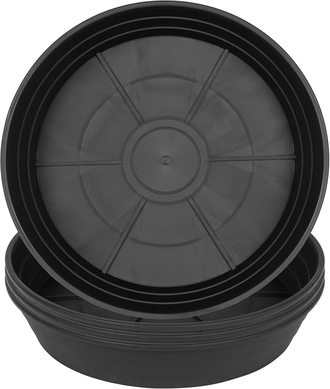 LWALRS 4 Packs 6 Inches Plant Saucer Drip Trays, Round Plastic Plant Pot by LWALRS