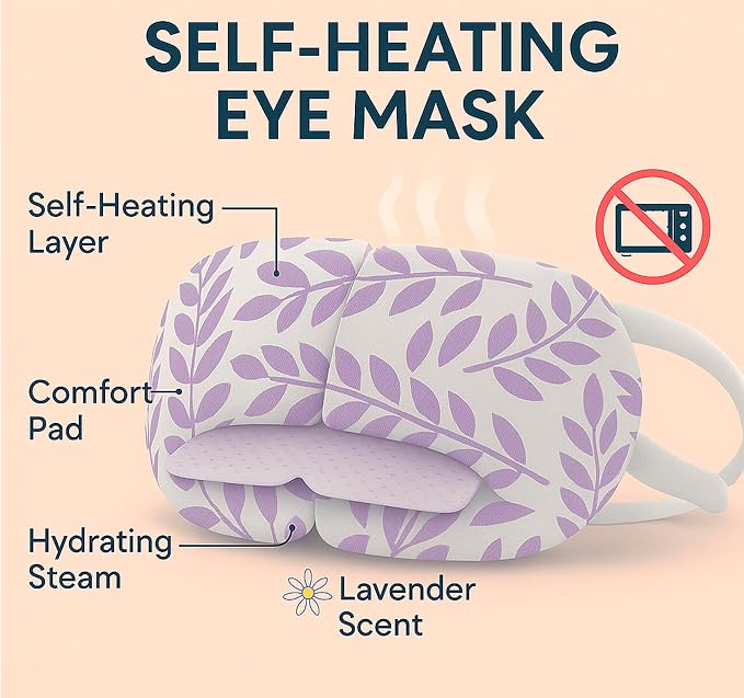 Steam Eye Mask - 16 Pack Lavender Self-Heating Warm Compress - Image 6