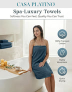 CASA PLATINO 100% Luxury Cotton Bathroom Towels Set - Image 2