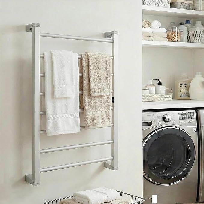 Heated Towel Rack with Timer, 8-Bar Electric Towel Warmer - Image 7