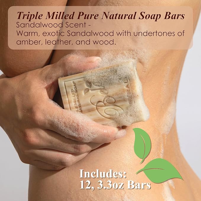 BELA Sandalwood Soap 3.3 OZ, Face and Body Wash Bar, Made in Australia - Image 2