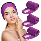Denfany Spa Headband 3 Pack Ultra Soft Adjustable Face Wash Headband by EssentialLife