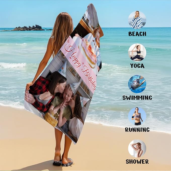 JML Birthday Gifts for Mom Dad Daughter Son, Personalized Beach Towel - Image 7