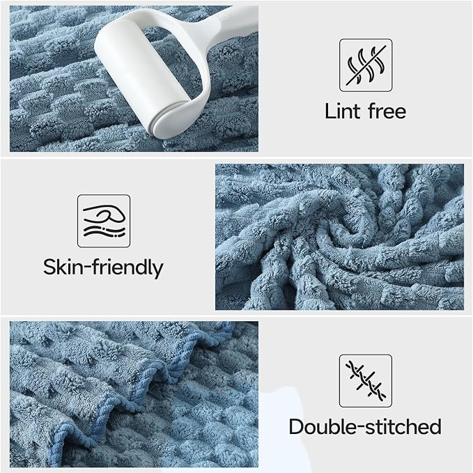REDKISS Blue Microfiber Towels Set of 6-35x70 Inches Oversized Bath Sheets - Image 5