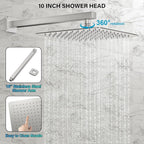 FPXRNG Shower Faucet Set Bathroom Square Rain Shower Head and Handle Set - Image 4