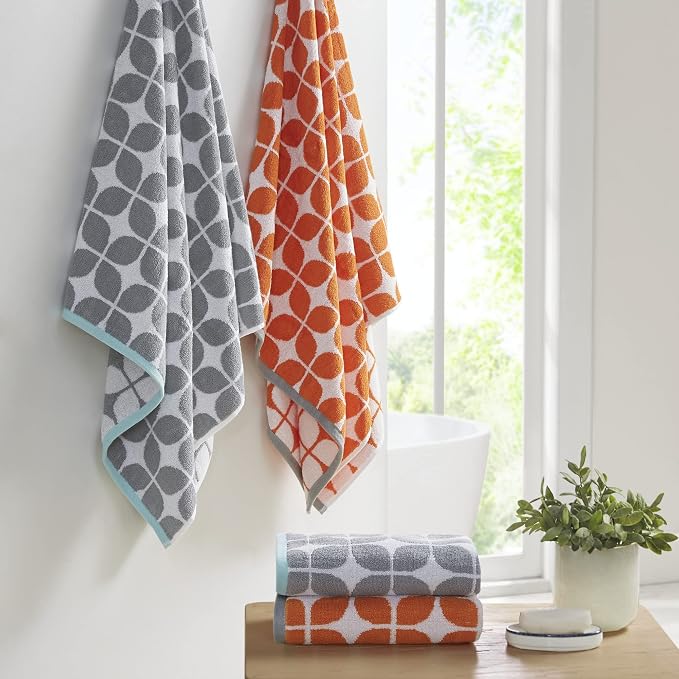 Intelligent Design Lita Cotton Bathroom Towels, Jacquard Highly Absorbent Bath - Image 2