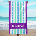 JML Custom Beach Towel with Name, Personalized Microfiber Beach Towel with Name by JML