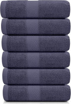 White Classic Luxury Navy Blue Hand Towels - Image 2