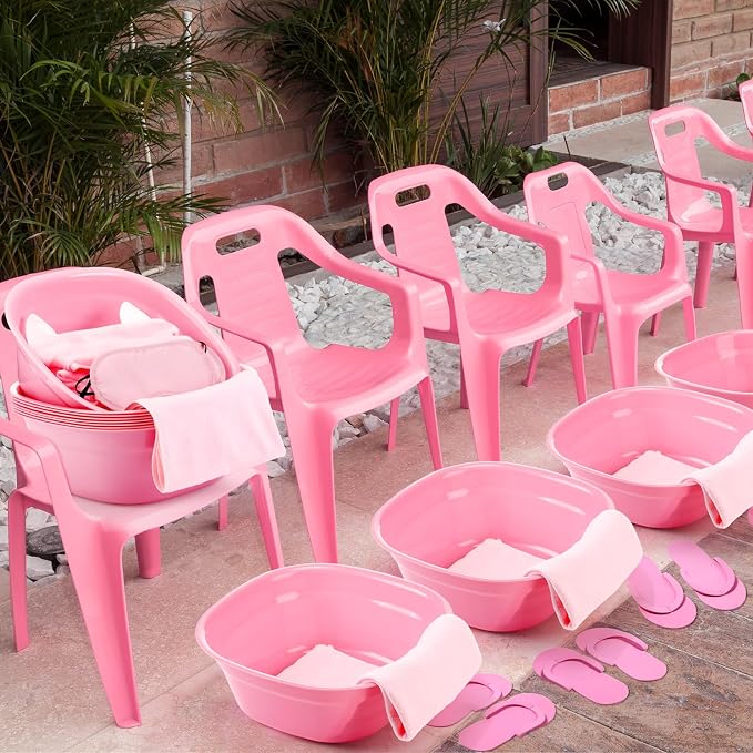 Jeyiour 72 Pcs Foot Spa Set for Girls Include Foot Tub Washbasin Hand Towels - Image 6
