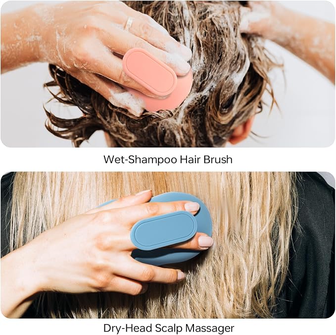2pcs Shampoo Brush Hair Scalp Massager, 100% Silicone Scalp Scrubber, Scalp - Image 5