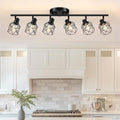 Baocuz 6-Lights Black Semi Flush Mount Ceiling Light, Rotatable Kitchen Track by Baocuz