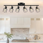 Baocuz 6-Lights Black Semi Flush Mount Ceiling Light, Rotatable Kitchen Track by Baocuz