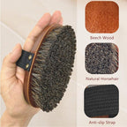 Dry Brushing Body Brush, Exfoliating Body Scrubber Natural Horsehair Bath - Image 2